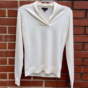 Brooks Brothers white silk cashmere sweater